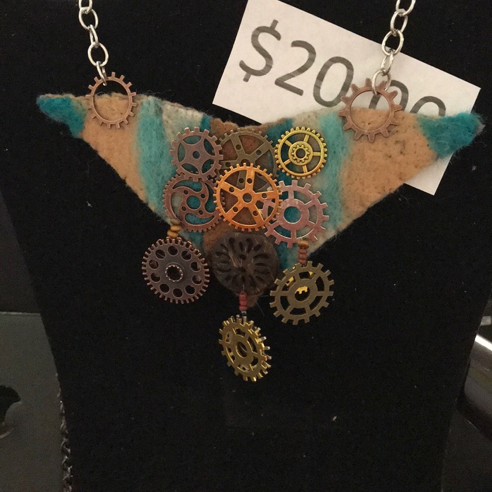 Handfelted focal necklace